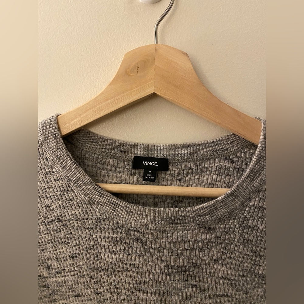 Vince Men’s Gray Speckled Crewneck Sweater